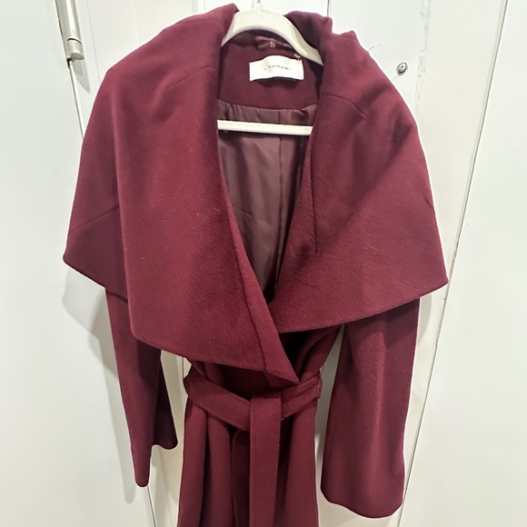 T Tahari Burgundy Shawl Coat - Size XL - Picture 6 of 9
